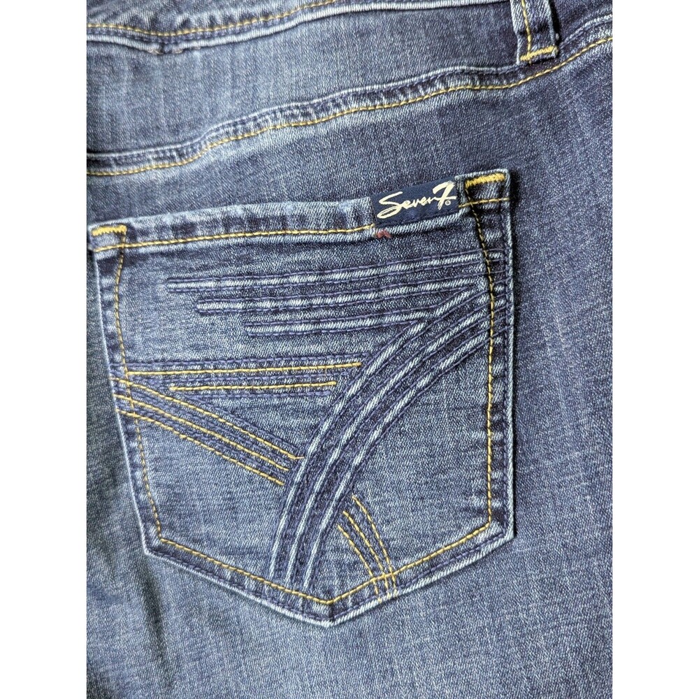 Seven 7 Denim Jeans Pants Womens 16 Classic Straight Leg Medium Wash Stretch - Picture 7 of 10